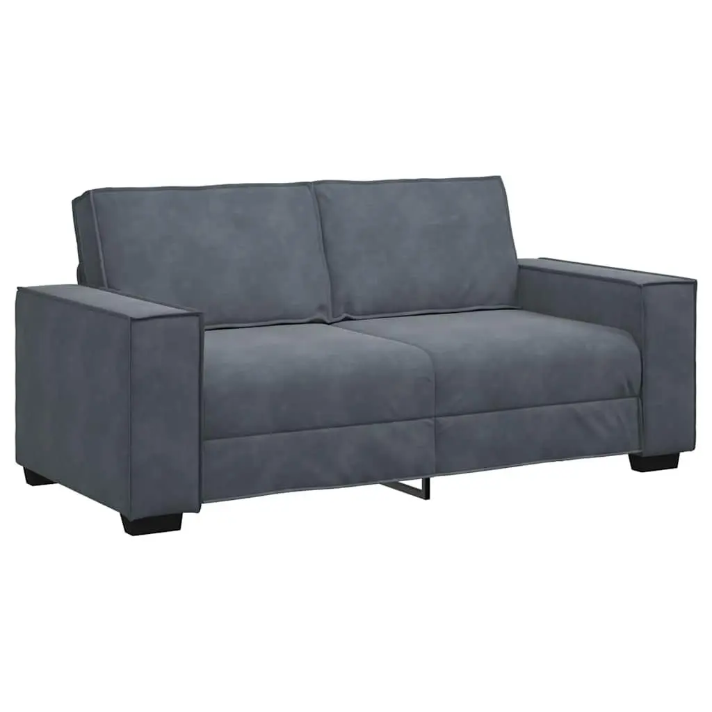 2-Seater Sofa Living Room Dark Grey Velvet