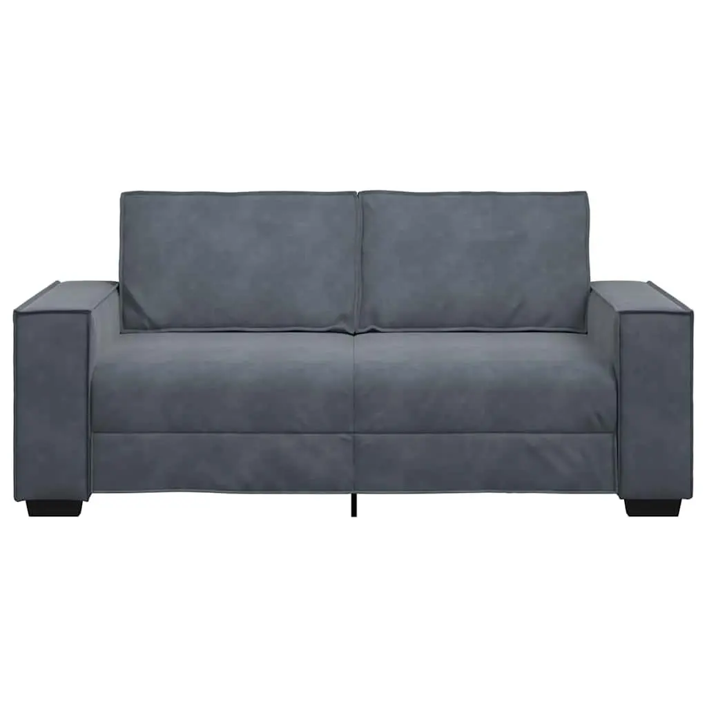 2-Seater Sofa Living Room Dark Grey Velvet