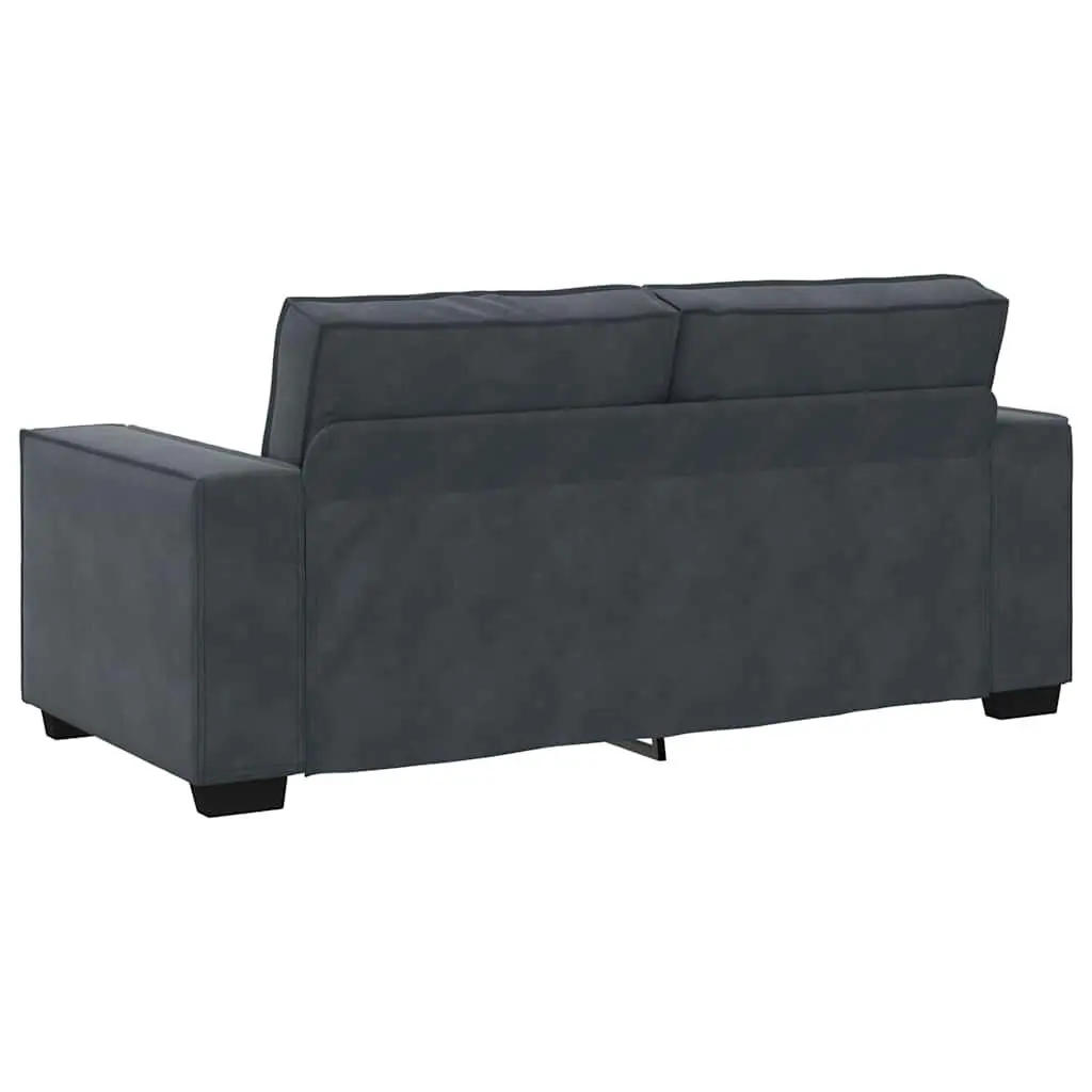 2-Seater Sofa Living Room Dark Grey Velvet