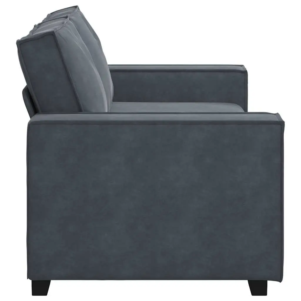 2-Seater Sofa Living Room Dark Grey Velvet