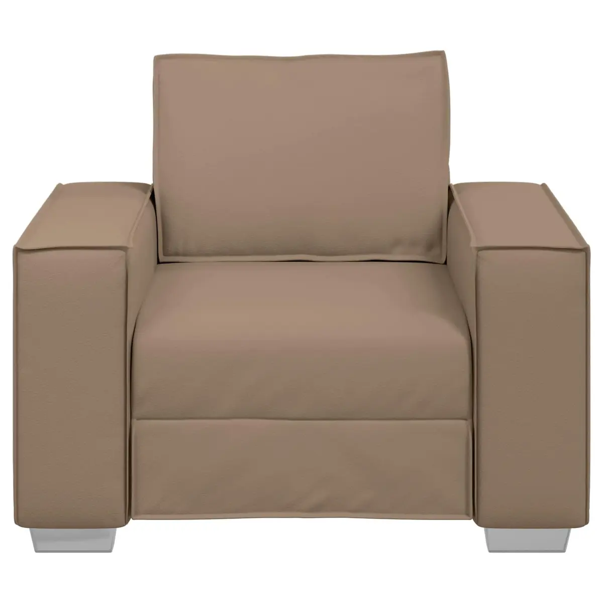 Sofa Chair Living Room 100cm Brown Faux Leather Modern Furniture