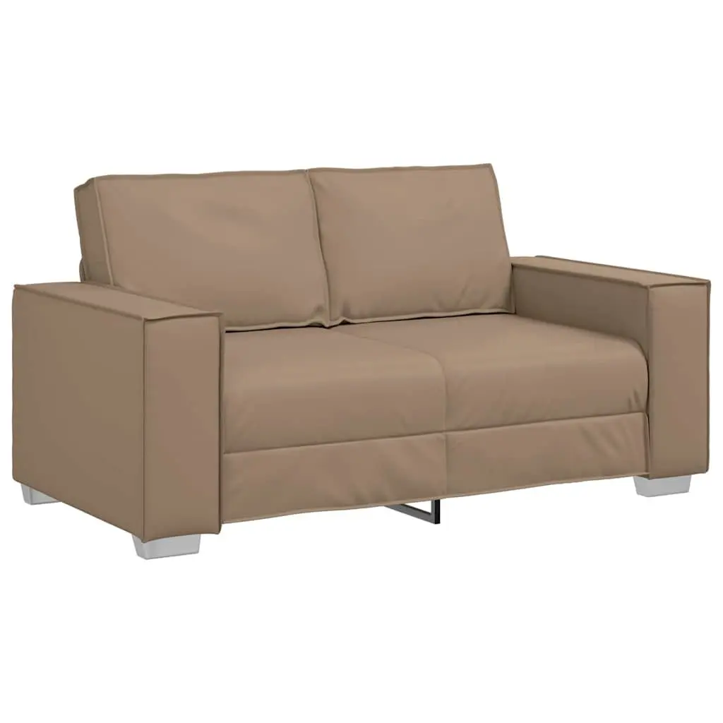 Loveseat Sofa Living Room 160 cm Faux Leather 2 Seater Cappuccino Brown