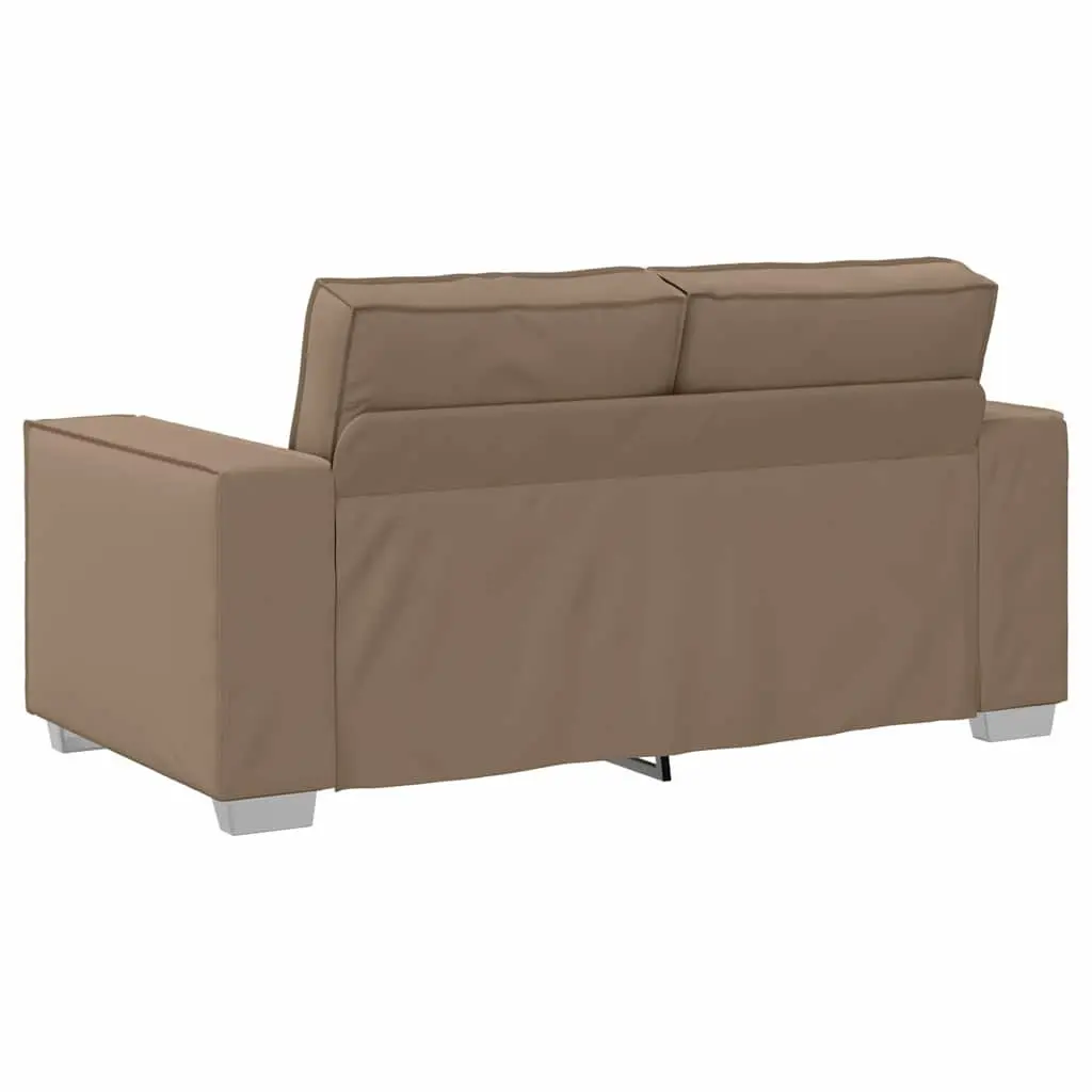 Loveseat Sofa Living Room 160 cm Faux Leather 2 Seater Cappuccino Brown