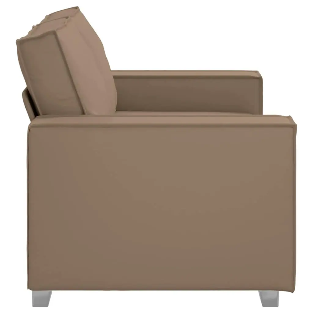 Loveseat Sofa Living Room 160 cm Faux Leather 2 Seater Cappuccino Brown