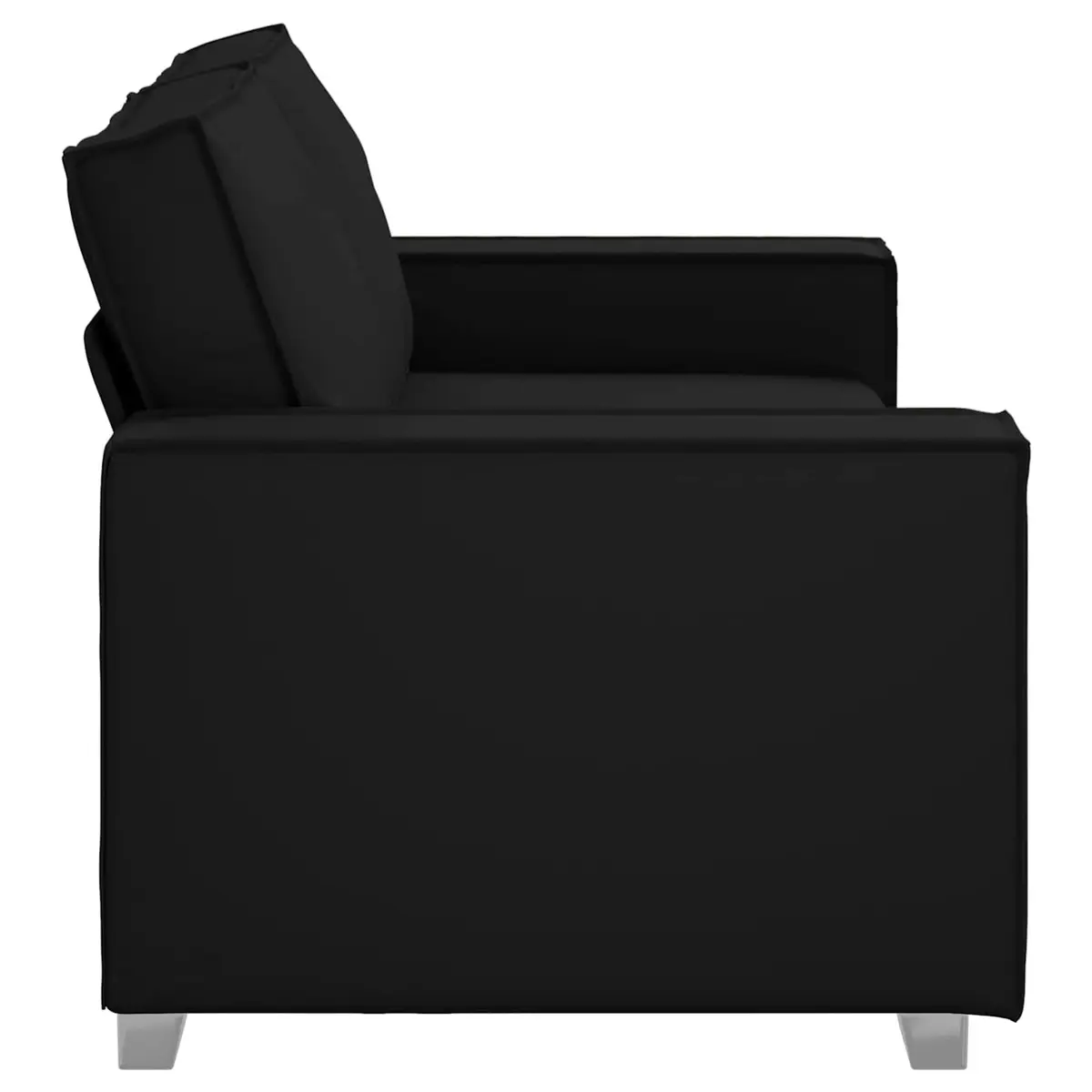 Loveseat Sofa Black 180cm Modern Living Room Furniture Faux Leather Two Seater