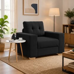 Black Sofa Chair Dimensions: 100 x 78 x 80 cm, Durable Materials