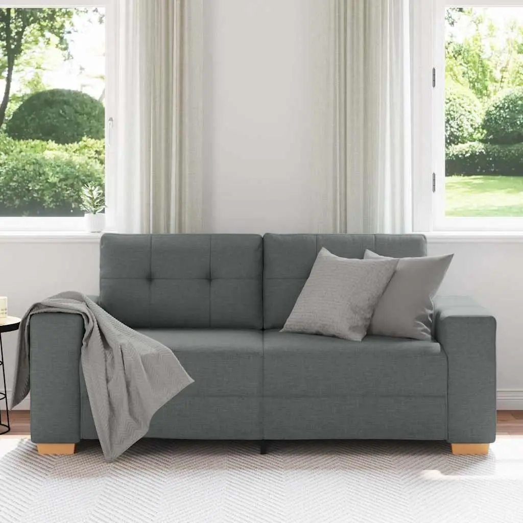 Loveseat Sofa Grey Fabric Living Room 180x77x82cm