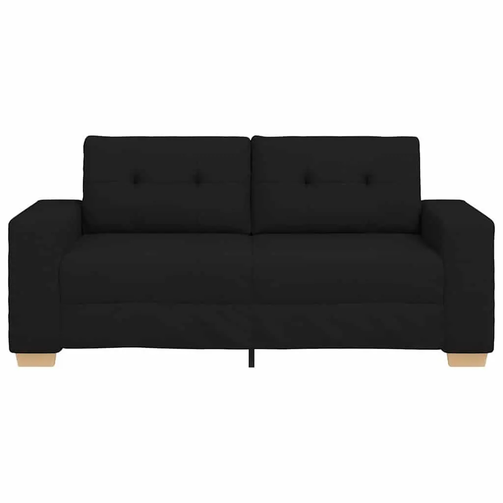 Loveseat Sofa Black 180x77x82cm Fabric Two Seater Relaxation Couch