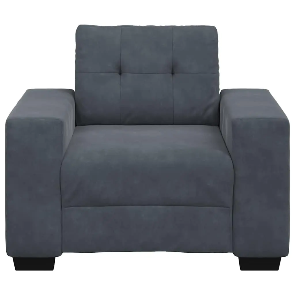 Sofa Chair Grey Velvet Living Room Armchair 100 x 78 x 80 cm