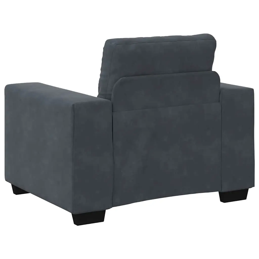 Sofa Chair Grey Velvet Living Room Armchair 100 x 78 x 80 cm