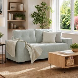Loveseat Sofa Grey 180x77x82 cm Velvet Two Seater Couch Living Room Furniture