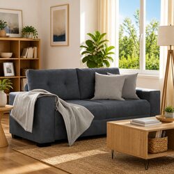 Loveseat Sofa Grey 180x77x82cm Modern Living Room Seating Couch Furniture