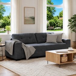 Specifications of Grey Velvet 3-Seater Sofa for Home Use