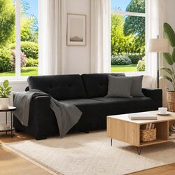 Specifications of a 3-Seater Black Velvet Sofa
