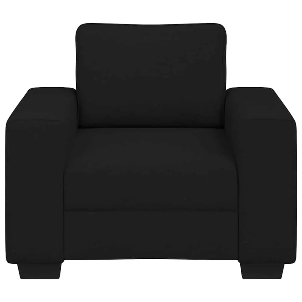 Black Fabric Sofa Chair Lounge Seat Armrest Living Room Furniture 100x77x82cm