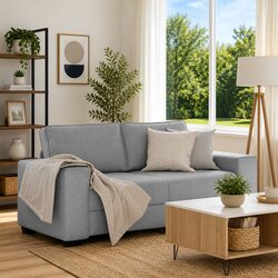 Specifications of the 2-Seater Light Grey Fabric Sofa
