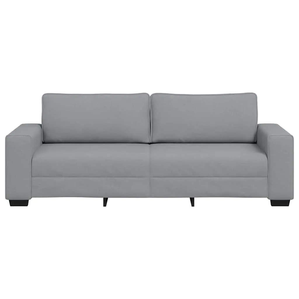 3-Seater Sofa Grey Fabric Lounge Living Room Couch 220x77x82cm Upholstered