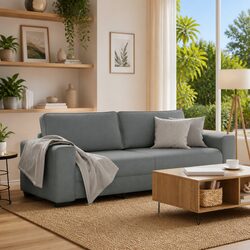 3-Seater Sofa Dimensions: 220x77x82 cm in Dark Grey