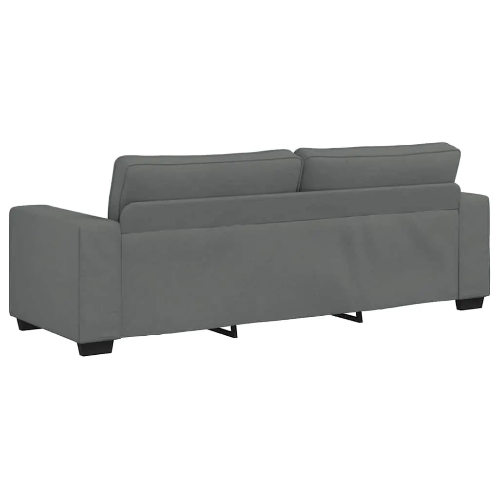 3-Seater Sofa Dark Grey 220x77x82 cm Fabric Living Room Couch Lounge Furniture