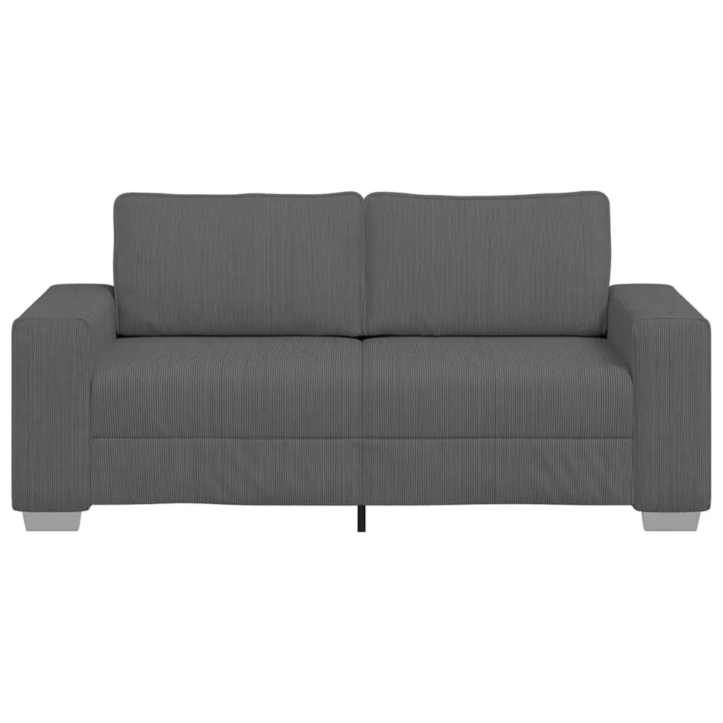 Grey Loveseat Sofa Corduroy 180x77x82cm