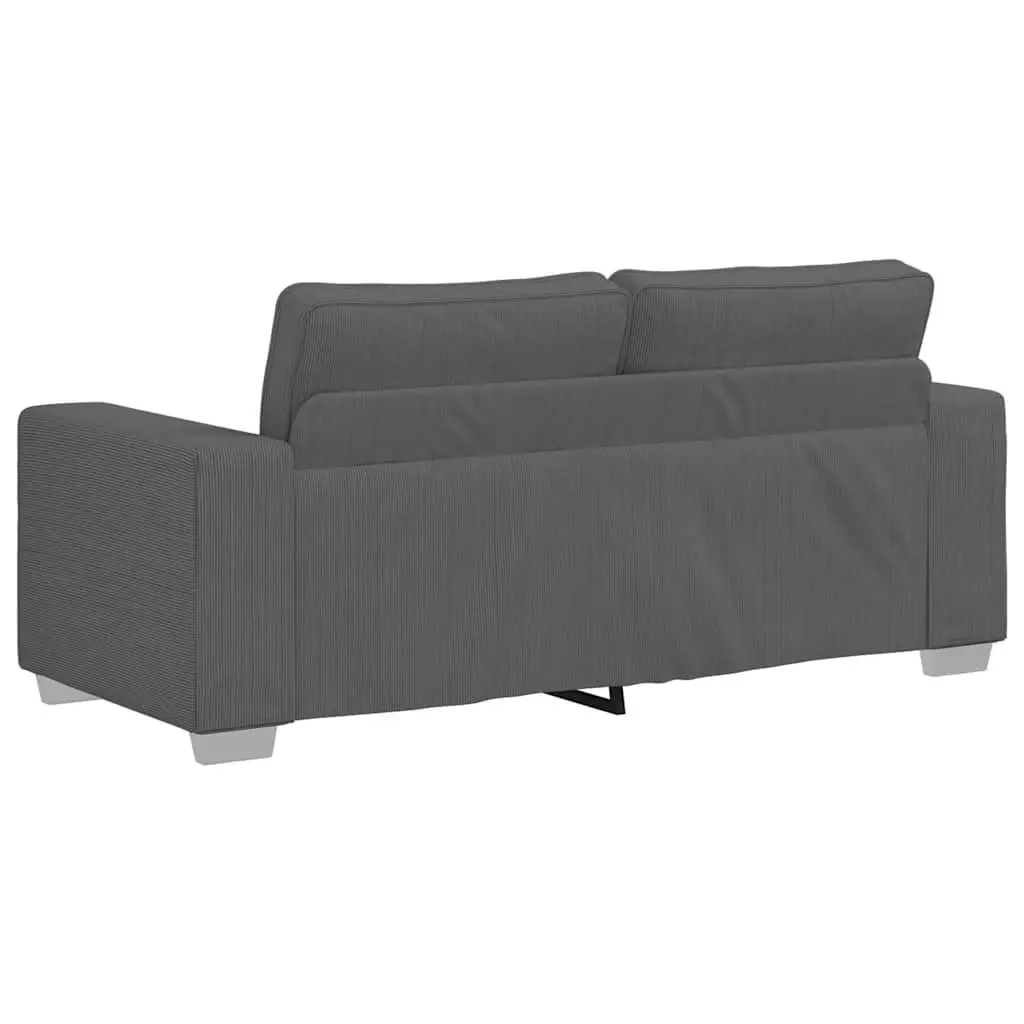 Grey Loveseat Sofa Corduroy 180x77x82cm