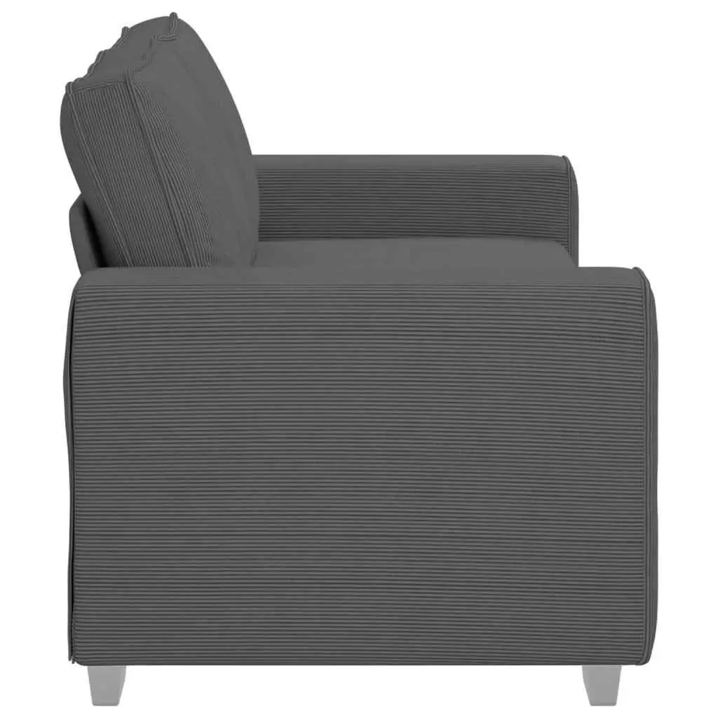Grey Loveseat Sofa Corduroy 180x77x82cm
