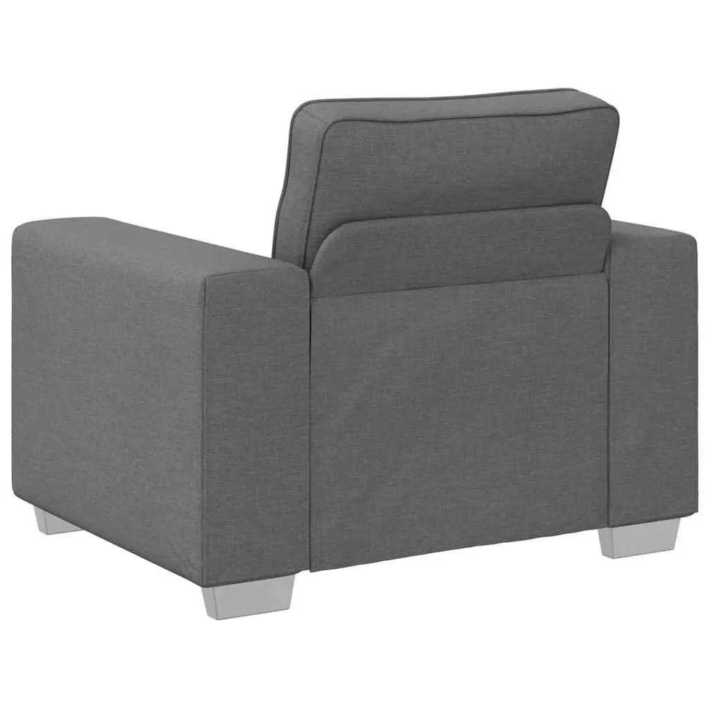 Fabric Sofa Chair Grey 100cm with Wide Armrests