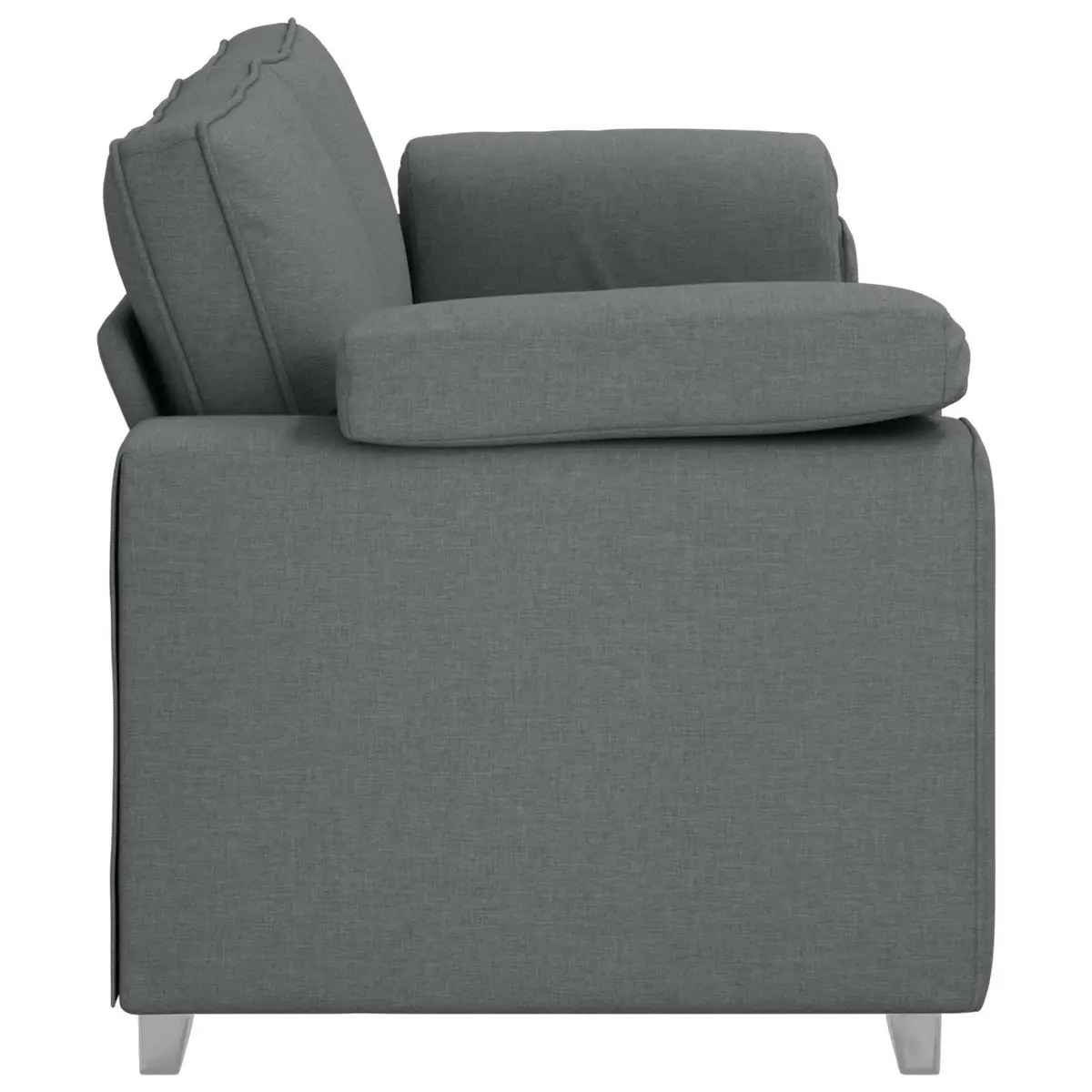 3-Seater Sofa Grey Fabric 220cm Modern Living Room Couch Armrest Lounge Seat