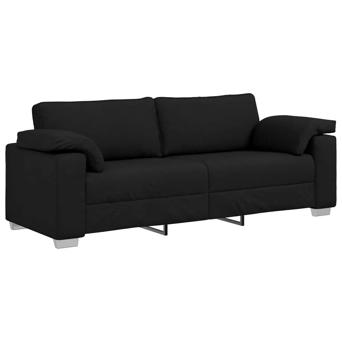 220cm Black Modern Fabric Sofa