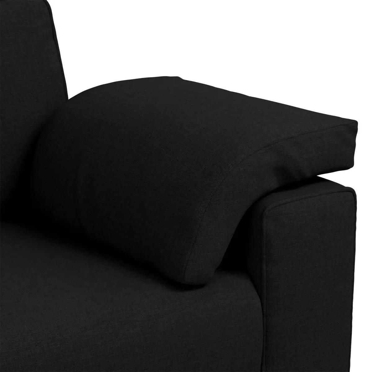 220cm Black Modern Fabric Sofa