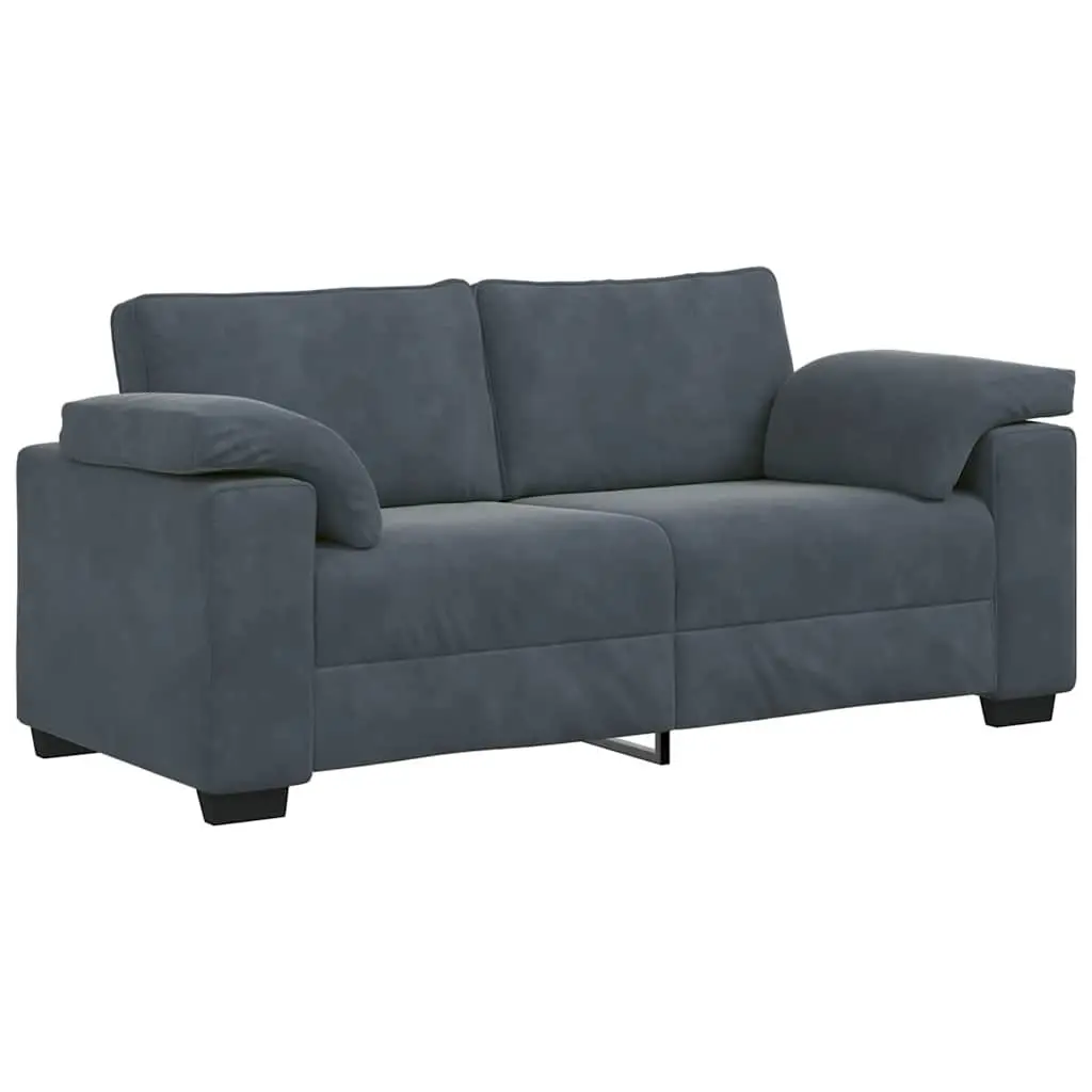 Loveseat Sofa Living Room Bedroom 180cm Grey Velvet Two Seater Couch