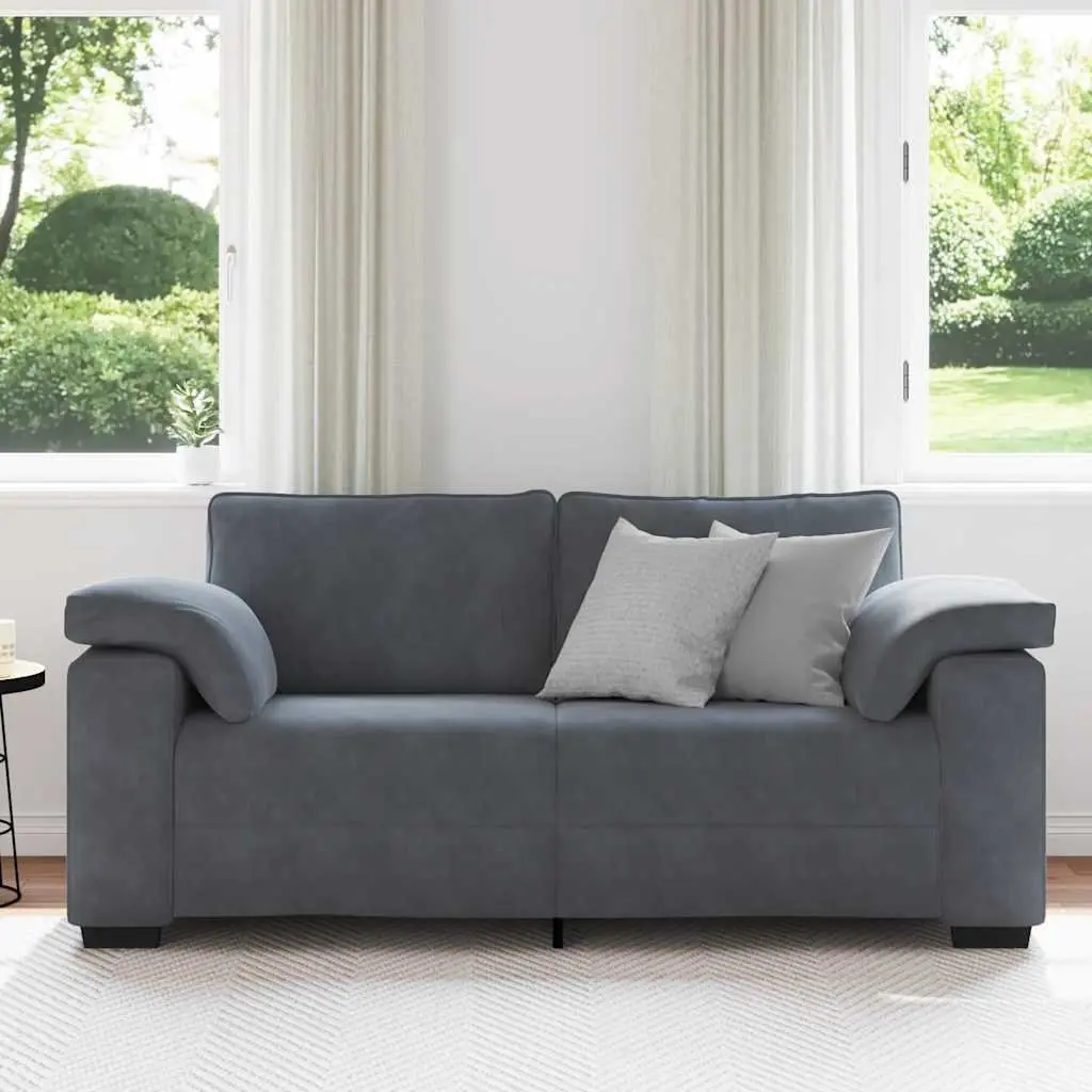 Loveseat Sofa Living Room Bedroom 180cm Grey Velvet Two Seater Couch
