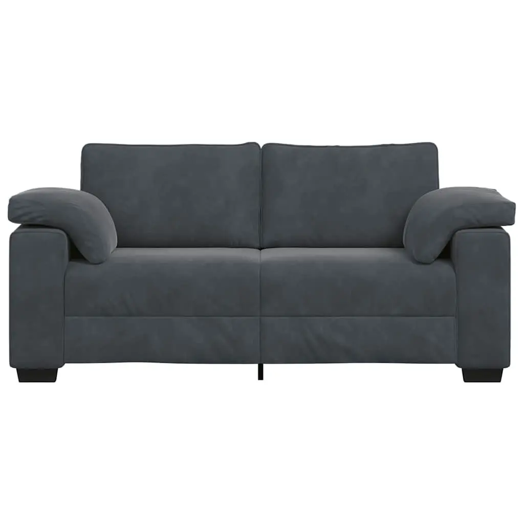 Loveseat Sofa Living Room Bedroom 180cm Grey Velvet Two Seater Couch
