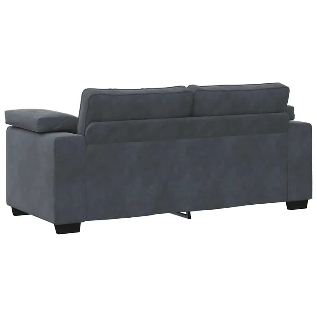 Loveseat Sofa Living Room Bedroom 180cm Grey Velvet Two Seater Couch