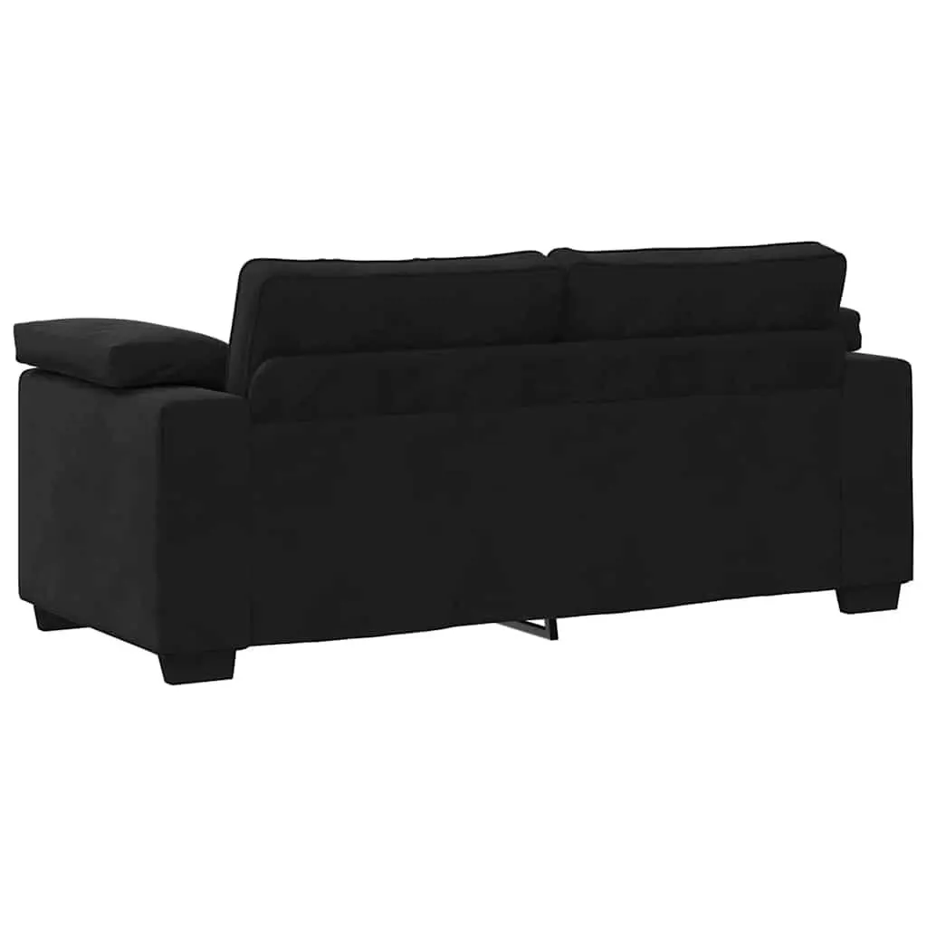 Loveseat Sofa Black Velvet 2 Seater Couch 180x77x82cm Living Room Bedroom Study