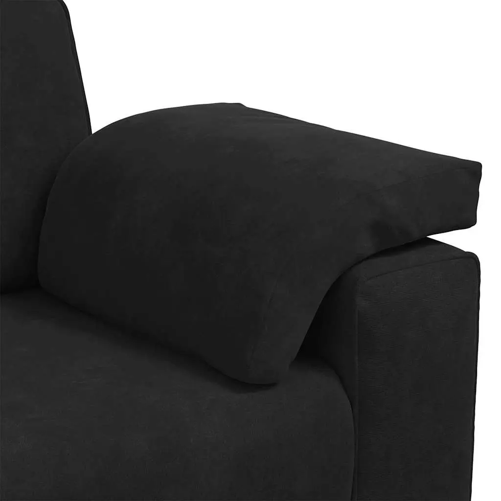Loveseat Sofa Black Velvet 2 Seater Couch 180x77x82cm Living Room Bedroom Study