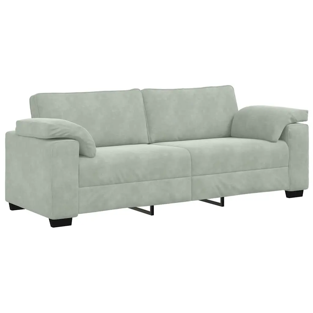 3-Seater Grey Velvet Sofa