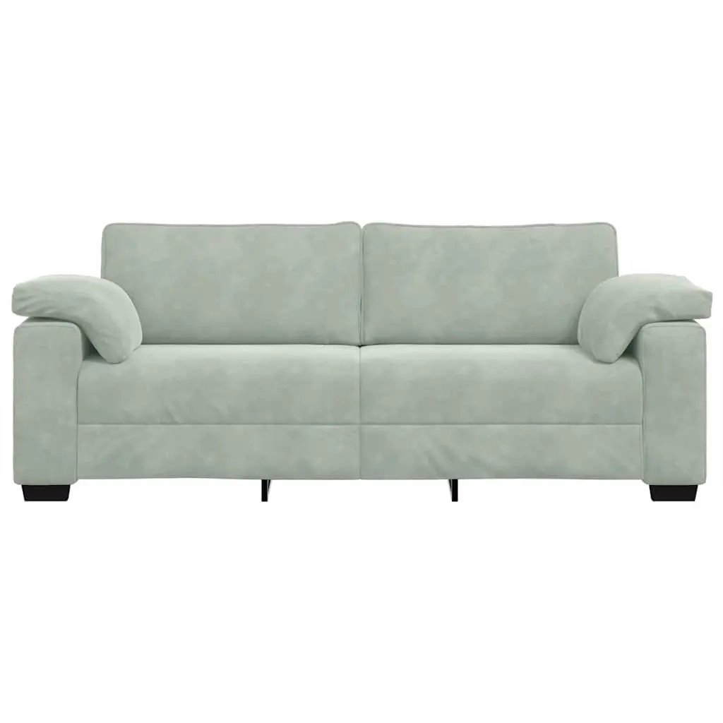 3-Seater Grey Velvet Sofa