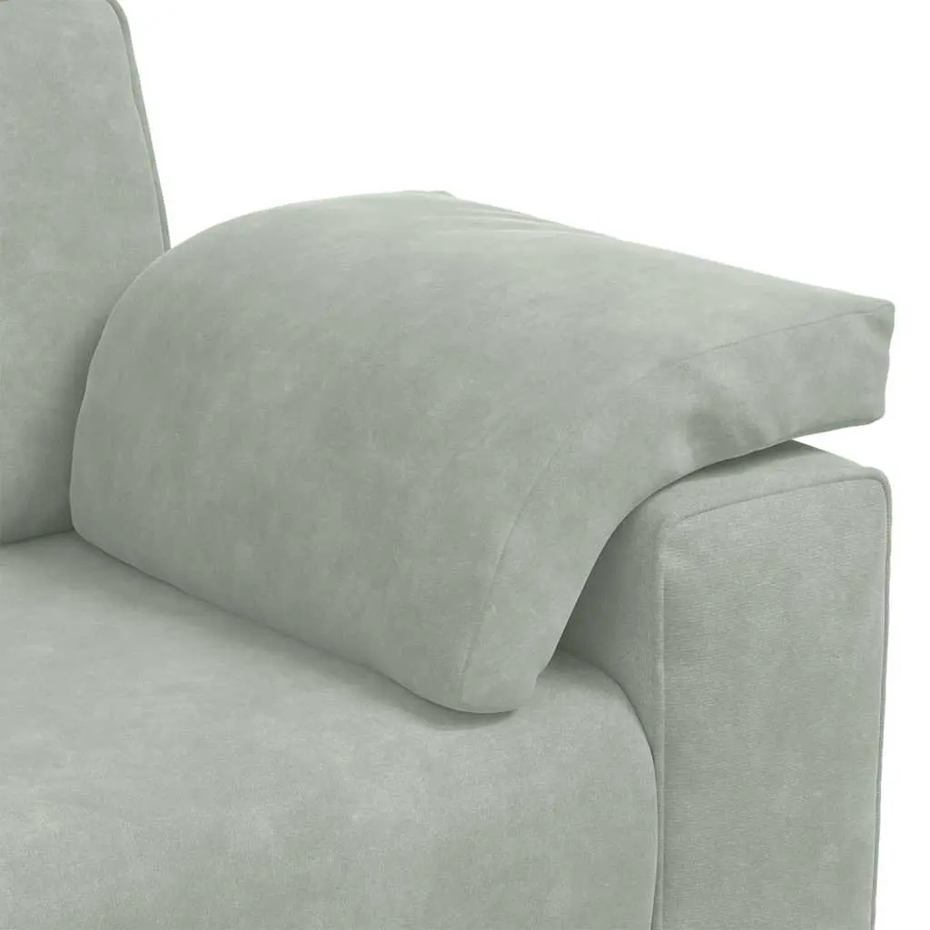 3-Seater Grey Velvet Sofa