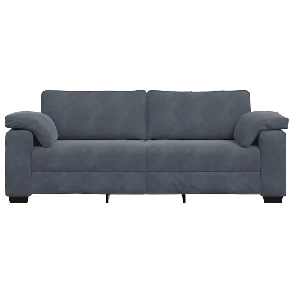3-Seater Sofa Grey Velvet Living Room 220x77x82cm