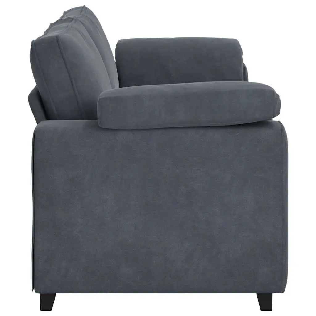 3-Seater Sofa Grey Velvet Living Room 220x77x82cm