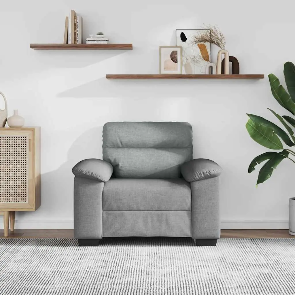 Grey Fabric Sofa Chair Lounge Armchair Living Room Bedroom 100x81x84cm