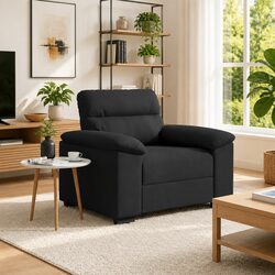 Black Sofa Chair Dimensions: 100L x 81W x 84H cm