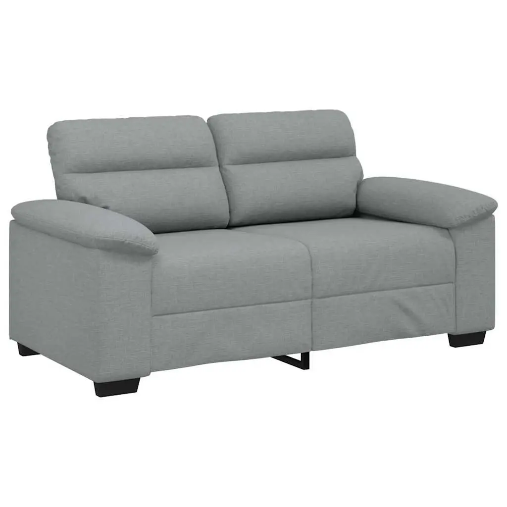 2-Seater Sofa Grey Fabric Living Room Furniture Upholstered Lounge Couch