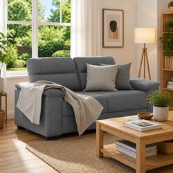 Grey 2-Seater Sofa: Durable and Comfortable Design