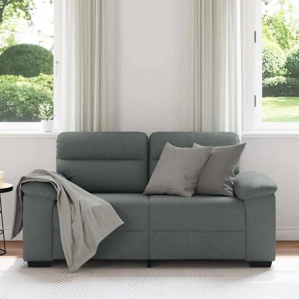 2-Seater Sofa Grey Fabric Lounge Couch Living Room Furniture Relaxing Seating