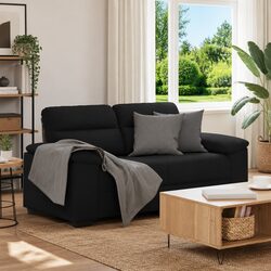 2-Seater Black Sofa: Dimensions 160x81x84 cm