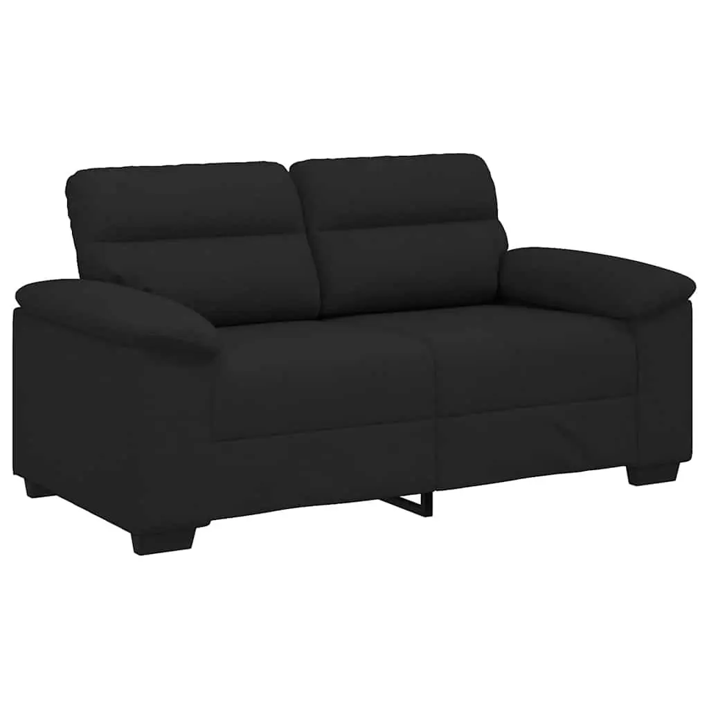 2-Seater Sofa Black Fabric Living Room 160x81x84 cm