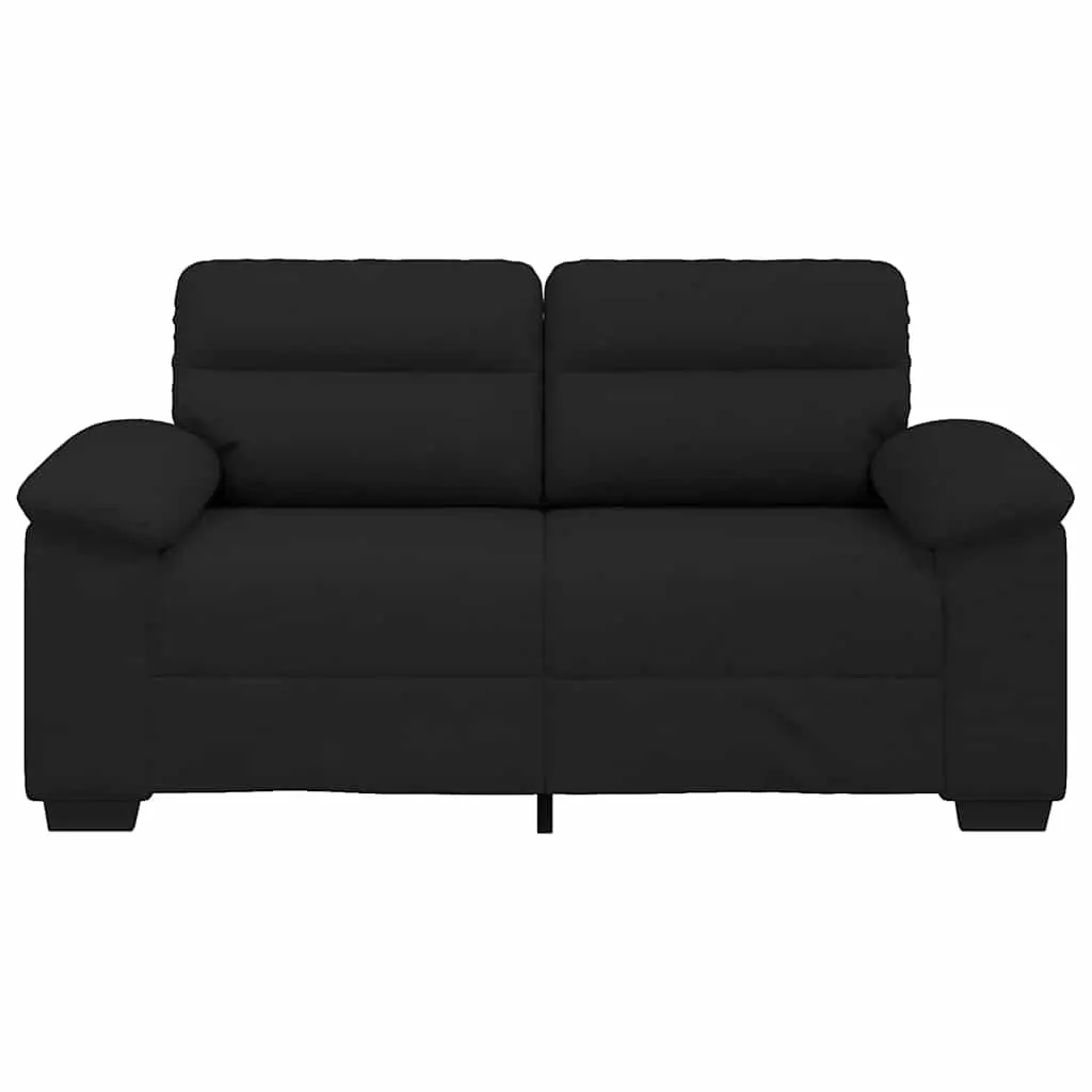 2-Seater Sofa Black Fabric Living Room 160x81x84 cm