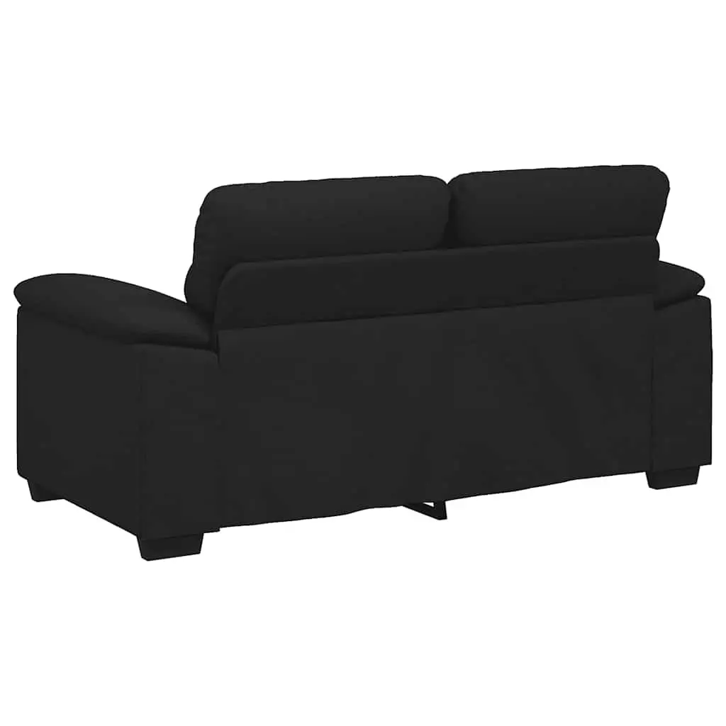 2-Seater Sofa Black Fabric Living Room 160x81x84 cm
